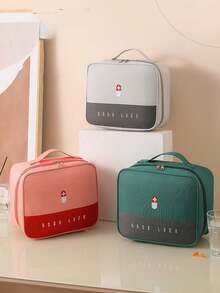 1 حقيبة تخزين طبية متعددة الوظائف، حقيبة إسعافات أولية محمولة للسفر، طقم إسعافات أولية للطوارئ المنزلية، صندوق إسعافات أولية كبير السعة، حاوية أدوية علاجية، حقيبة تخزين محمولة، مناسبة للمنزل والسفر والتخييم والمغامرات الخارجية، هدية رائعة للعائلة