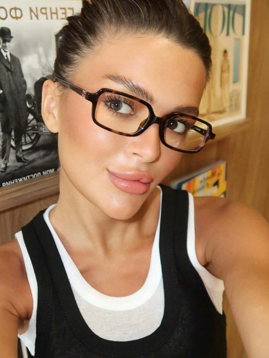 1pc Unisex Fashion Plastic Leopard Print Glasses, Square Frame, Casual Style Suitable For Daily Wear, Outfit Matching, Party, Hiking, Office, Street Photography, Gift For Holidays, Fits All Face Shapes, High Quality