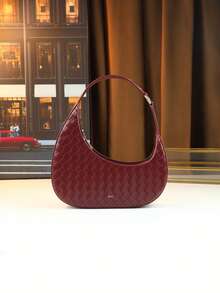 حقيبة كتف وحقيبة متقاطعة هلالية منسوجة عادية، حقيبة كتف إبداعية عصرية للنساء