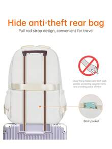 1 pezzo Zaino minimalista tinta unita, design con chiusura a cerniera e tasche multiple, adatto per scuola, lavoro, viaggio, sport, pendolarismo, uso quotidiano, grande capacità e pieghevole, ottimo regalo