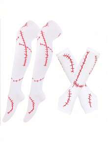 2 Stück/4 Stück Sally Socken und Handschuhe, Halloween Kostüme, Halloween, Sally Kostüm, Halloween Strümpfe, Zubehör perfekt für Verkleidung und Rollenspiel, hochwertige Sally Kostüm Socken und Handschuhe Set, ideal für Halloween Partys und thematische Veranstaltungen