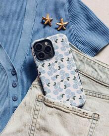 Blue Hydrangea Case Tropical Floral Phone Case For IPhone 16 15 14 13 12 11 Pro Max Waterproof Protective Cover - 混合色1 - 查看 3
