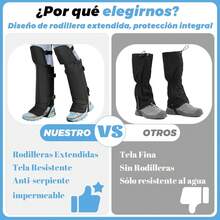 Pantalones de Compresión, Pantalones de Compresión a Prueba de Serpientes con Rodilleras, Impermeables y Ajustables Unisex para Senderismo, Escalada, Supervivencia al Aire Libre (Negro, 15 Pulgadas) - 1 - Ver 1