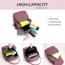 Christmas Decoration-Waterproof Women Crossbody Bag Nylon Messenger Bags Simple Purse For Work, Multi-Pocket Storage Shoulder Handbag.The Dimensions Of This Crossbody Bag Are 7.87in*1.96in*5.51in.It Is A Small, Versatile Backpack. - 粉色 - 查看 7