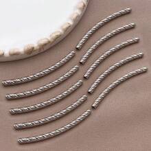 5 件不锈钢管珠扭管种子珠长管隔珠适用于 DIY 工艺女士手链项链珠宝制作