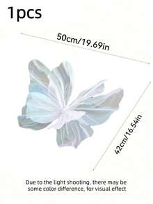 1 pieza 50cm Decoración de boda romántica 3D con mariposa, decoración de boda con mariposa artificial de hilo de seda, decoración para fiesta, festival al aire libre, exhibición, mariposa de gasa gigante falsa, regalo para el Día de San Valentín, Día de la Madre, cumpleaños, graduación, decoración de ventana navideña con fondo de mariposa - Multicolor - Ver 17