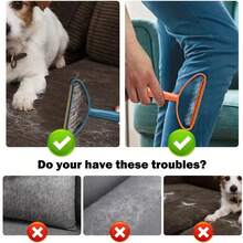 1pc Double-Sided Pet Hair Removal Brush, Effortless Pet Hair Remover - Portable Hair Remover Professional Version, Powerful Hair Remover Suitable For Carpets, Car Mats, Blankets, Clothes, Furniture, Fast And Deep Cleaning Solution, Easy To Remove Dog And Cat Hair, Easy To Clean Hair Scraper, Ideal Choice For Pet Owning Families