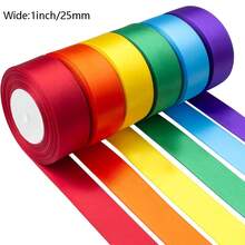 150 Meter 6 Pack grünes Satinband in verschiedenen Uni-Farben für Basteleien, Weihnachten, Geschenkverpackung, Hochzeit, Blumensträuße, Einladungen, Haarschleifen