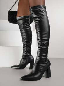 Vices Over-The-Knee Boots With A Fitted Upper - Mocha Brown - View 2