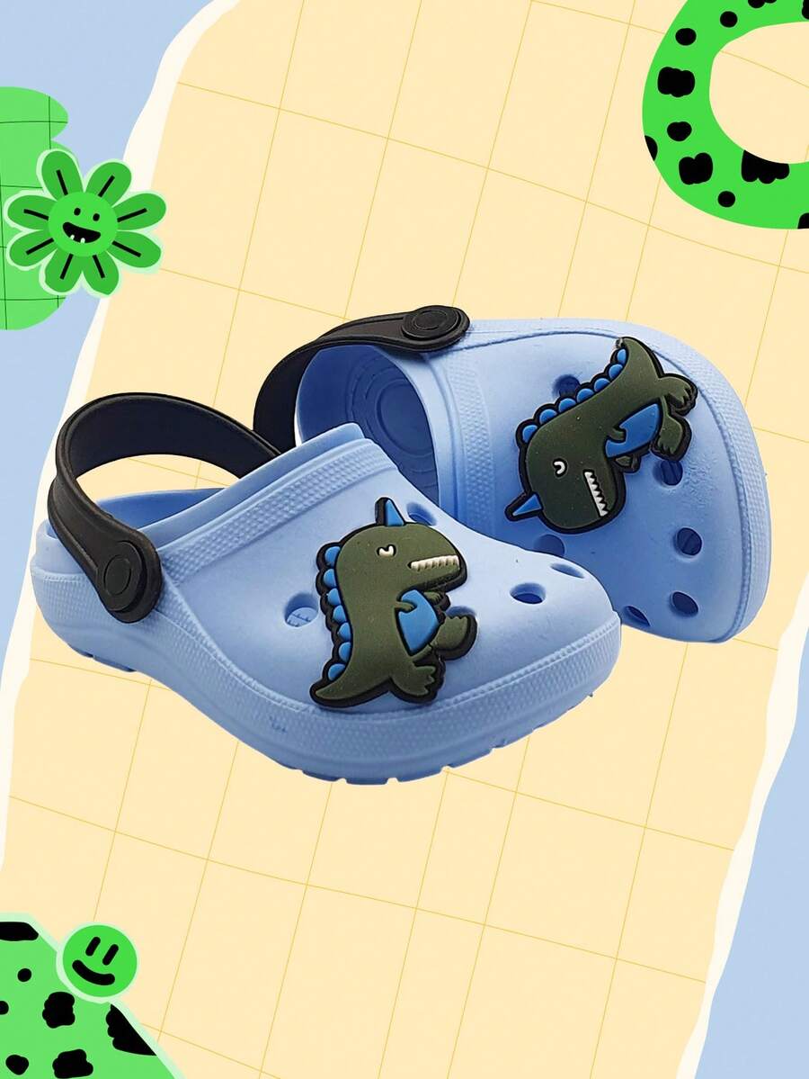 Children's Slippers For Boys And Girls With 3D Capybara Designs - Dinosaurio azul claro - Ver 1