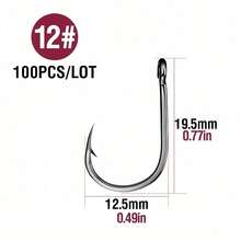 盒装鱼钩 - 不锈钢鱼钩带收纳盒，淡水和海水垂钓的理想之选，渔具配件|不锈钢钩|经久耐用，渔具配件 - 黑色 - 查看 11