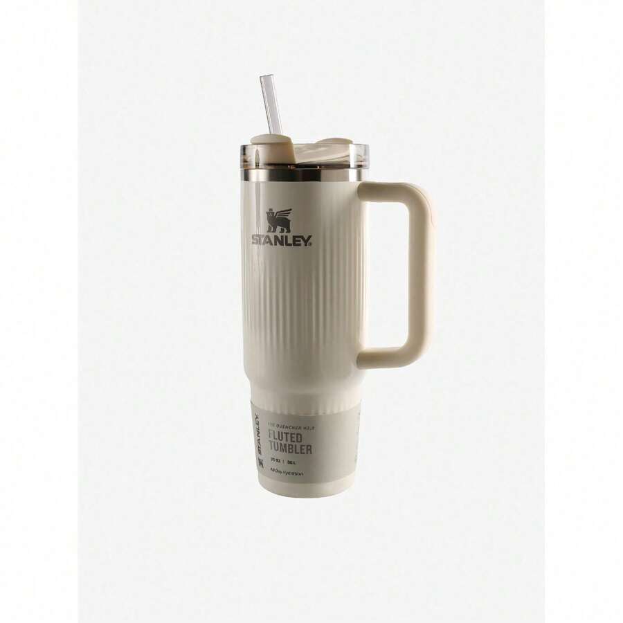 STANLEY - The  H2.0 Fluted Tumbler 30 OZ Premium Stainless Steel Insulated Mug Sippy Cup Portable Water Bottle Large-Capacity Coffee Cup Water Cup With Handle And Straw, For Travel, Home, Office, Gift, Ice Drinks And Hot Drinks 10-13003 1355 Christmas Gift New Year Gift - 1355 KEM BÓNG - Xem 1
