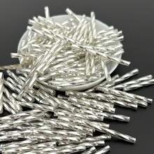 30g/80g/150g Gold/Silver Spiral Tube Beads, 3*25mm Glass Spacer Beads, Suitable For DIY Jewelry Making, Bracelets, Necklaces And Craft Accessories