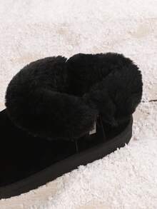 男士雪地靴，保暖加厚防滑防寒舒适冬季雪地靴 - 黑色 - 查看 7