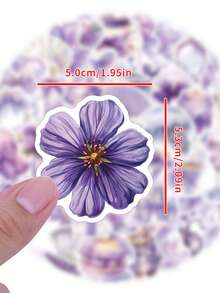 60pcs Purple Romantic Stickers, Graffiti Decorative Stickers, Cartoon Food Stickers, Waterproof Vinyl Stickers, Suitable For Laptop, Phone, Car, Skateboard, Water Bottle, Scrapbook, Computer, Diary - Multi-color a - View 3