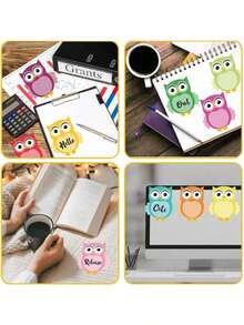 Cute Owl Sticky Duck Notes - 12 Colorful Owl Designs, 30 Sheets Each, Self-Stick Memo Pads For Office, School, Home, Study & Work Reminders, School Supplies, Back To School