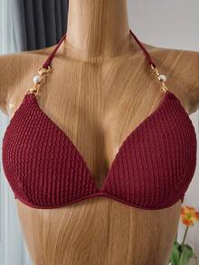 Bellisia Biquíni de cor sólida para férias de verão na praia