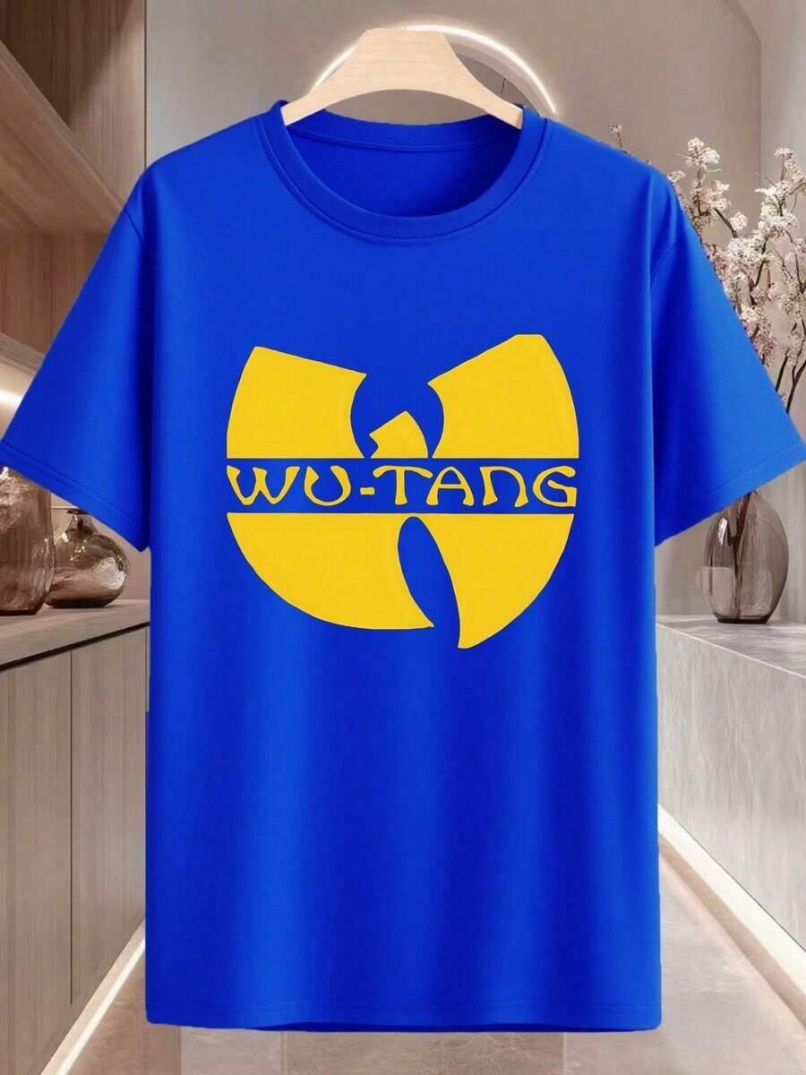 Camiseta WuTang Clan Hip Hop Gráfica para Hombre Negra, Camiseta de Manga Corta de Algodón Puro de 220gsm para Hombre, Cuello Redondo Casual de Verano (1 PC) - Blanco - Ver 1