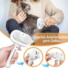 Cepillo Eléctrico para Perro con Atomizador, Autolimpiante Cepillos de Aseo para Gato, Evita los Pelos Voladores y Masajea Limpiamente, Cuidado Portátil de Mascotas para Peinado de Mascotas Masaje y Depilación - 1 - Ver 7