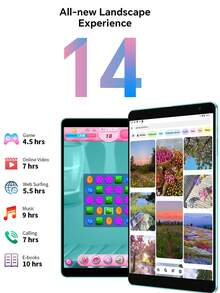 Teclast 台电 P85T 平板电脑（全志 A523 八核 1.8GHz 处理器/4GB 内存/64GB 存储/8 英寸 800*1280 IPS 显示屏/WIFI6/蓝牙 5.0/5000mAh 电池/Type-C 接口/30MP + 2MP 双摄像头/Android 14 系统）含键盘和配件套装 - 藍色 - 查看 9