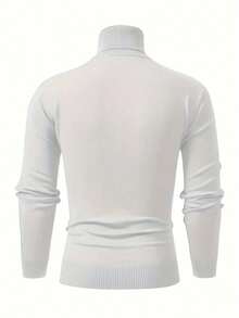 GRDR Men's Turtleneck Long Sleeve Knit Sweater, Versatile For Daily Wear - White - View 5