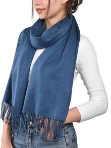 وشاح بوهيمي من البوليستر أحادي اللون، وشاح دافئ للخريف/الشتاء، مناسب للعروس والوصيفات والحفلات والفساتين