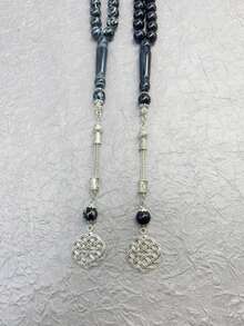 1串45颗10毫米男士念珠礼品，宰牲节穆斯林念珠，中国结，寓意和平、祝福、平安，念珠手链 - 彩色 - 查看 3