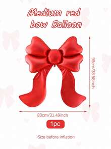 1pc Extra Large Matte Red Bow Shaped Foil Balloon, For Bow Decor, Birthday, Valentine's Day, Home Birthday Party, Wedding, Photo Shoot Decor, Princess Birthday Party, Bridal Shower, Bachelorette Party, Outdoor Influencer Shoot, Anniversary, Mother's Day, Tea Party, Giant Bow Backdrop Decor - Multicolor - View 11