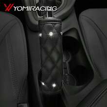 [Limited Time Promotion] Cool Car Accessory Set: Shiny Diamond Handbrake And Gear Shift Covers - Universal Handbrake Cover To Enhance Car Style - Black - View 3