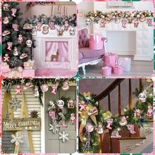 12/24/36 sztuk różowych ozdób świątecznych, drewniane ozdoby świąteczne w stylu western, świąteczny dziadek do orzechów, piernikowy ludzik, kowbojskie buty, drewniane ozdoby w kształcie kapelusza z linami, odpowiednie do dekoracji choinki, dekoracji na przyjęcie bożonarodzeniowe, dekoracji świątecznych, dekoracji zimowych, wystroju domu, dekoracji tematycznych, dekoracji na zewnątrz, dekoracji na imprezy szkolne