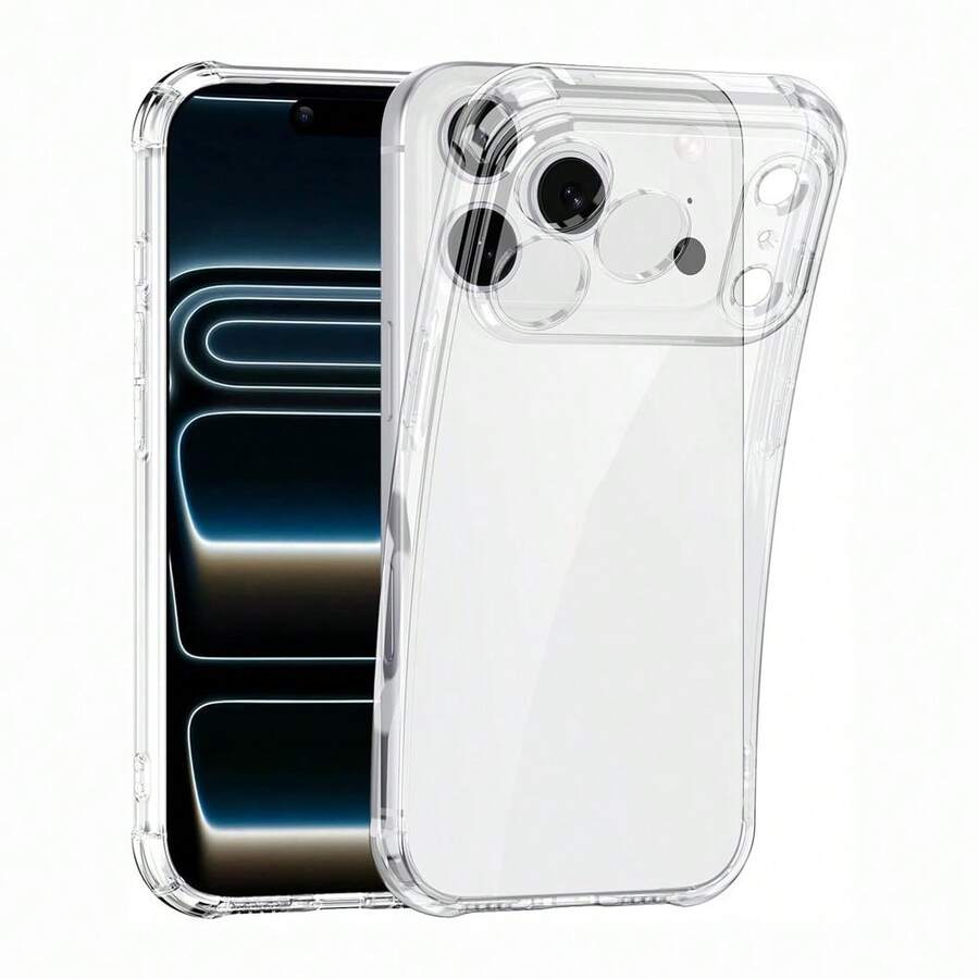 Solid Color TPU Transparent Soft TPU Full Camera Protection Ultra-Thin Phone Case Compatible With IPhone 17 Pro Max/17 Pro/17 Air/17/16/15/14 Series Spring Gift - Clear - View 1