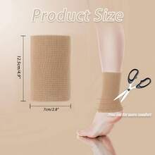 2 Pcs Ankle Gel Sleeve Padded Skate Guards Elastic Ankle Wrist Protector Brace Ankle Compression Sleeve Foot Support Socks Figure Skating Hockey Running Riding - Beige - View 4