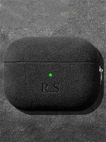 [Customized] Personalized Luxury Laser-Engraved Name DIY Custom Suede Earphone Case, Compatible With Pro 1 2 3 4 Pro 2 Pro 3 Couple Earphone Case, With Keychain.