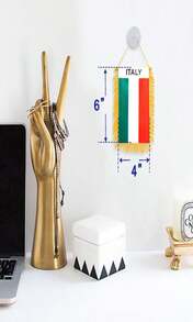 Anley 4 X 6 Inch American Fringy Window Hanging Flag - Mini Flag Banner &Amp; Car Rearview Mirror Décor - Fringed &Amp; Double Sided - US National Hanging Flag With Suction Cup