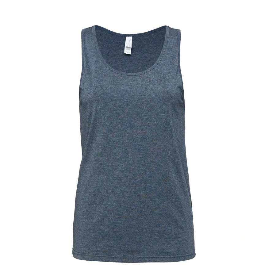 Unisex Adult Jersey Tank Top (Heather Navy) - Navy Blue - View 1
