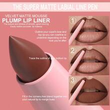 1 pieza Lápiz delineador de labios de larga duración y amigable con la piel, resistente al agua y al sudor, fácil de aplicar, de rápido desteñido, propenso a mancharse, con colores ricos, varias opciones de empaque elegante, regalo cosmético, adecuado para Navidad, invierno, rosa - Multicolor - Ver 7