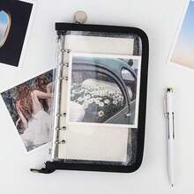 A6/A5 Binder 6 Ring Cover PVC Notebook Shell With Zipper Glitter Loose Leaf Photo Album, Sparkling A6/A5 Budget Binder For Cash Budget System, Journaling, Planner, Random Style/Color, Perfect Gift For Halloween, Christmas, Weddings, Various Other Holidays, Travel Notebook ( Color Style Random )