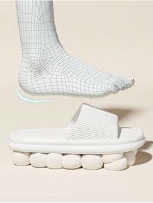 1 Pair Of New Summer Couple Slippers, Non-Slip Slippers, Suitable For Indoor, Outdoor, Shower And Family Use In All Seasons, White And Pink Are Optional Gifts For Mothers,House Slippers Women,Sandals For Women,Bedroom Slippers,Shower Shoes,White Sandals,Black Sandals,Yellow Sandals