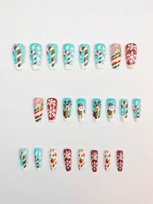 Paznokcie świąteczne, śliczne paznokcie, Święty Mikołaj, choinka, jesienne paznokcie prasowane