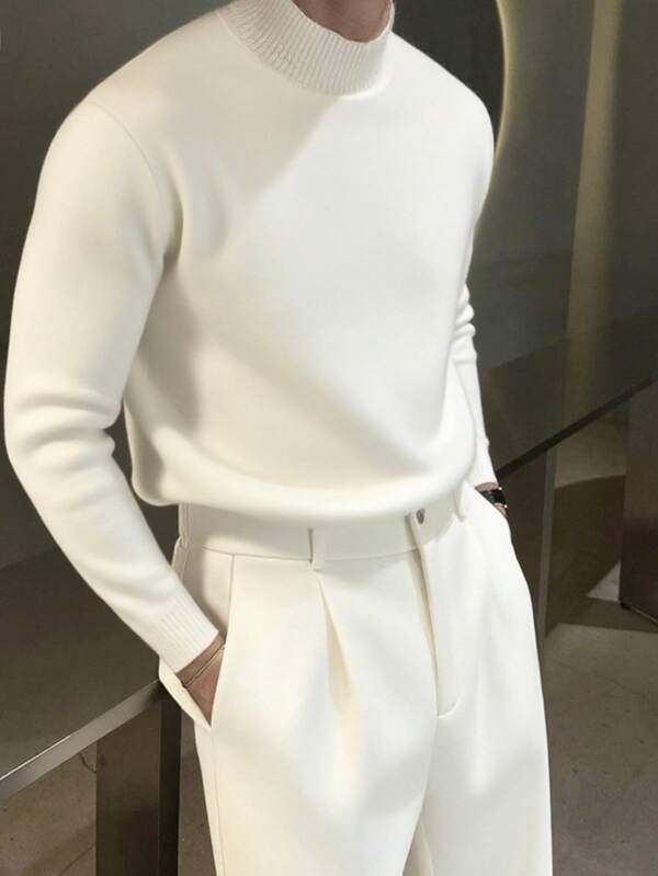 Neuer Pullover mit hohem Kragen für Herbst/Winter, weicher Lässig Strick Warm Top