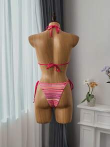 Bellisia Conjunto de biquíni de férias estilo boêmio feminino para praia de verão, 3 peças