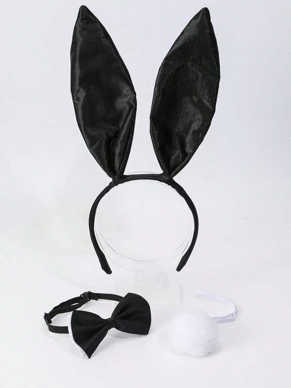1pc Sexy Bunny Ears Headband, Suitable For Masquerade Party, Halloween Costume, Nightclub Performance Outfit (Black Headband Only)