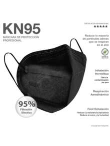 Caja De Cubrebocas Negro Para Adulto Kn95 20 Pz - Negro - Ver 2