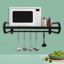 SHIOUCY Soporte para horno microondas - Negro - Ver 1