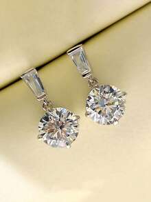 1 Đôi bông tai hình giọt nước đính đá Cubic Zirconia thanh lịch, phù hợp cho nữ, có thể dùng làm quà tặng kỷ niệm ngày cưới, lễ đính hôn hoặc quà tặng ngày Valentine. - 1 # - Xem 13
