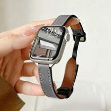 2025 New Silicone Leather Strap Compatible With Apple Watch Series 11, 9 Pro, Magnetic Buckle GT6 Watch Band