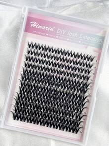 Hinarin 120 片 D 卷自然纤细睫毛簇 蓬松睫毛簇 纤细单根睫毛 在家 DIY 打造迷人眼妆 - 黑色 - 查看 7