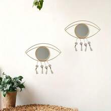 1 oglindă decorativă de formă neregulată, plasată orizontal, cu suprafață de sticlă rezistentă la rugină, potrivită pentru camere de zi, dormitoare, intrări, decorare de perete multifuncțională, decor pentru casă - nu necesită electricitate.