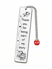 1pc Stainless Steel Inspirational Bookmark, Engraved With Spanish Text Motivational Gift For Teachers, Friends, Colleagues, Family - Multicolor - View 8