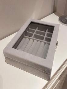 1PC Jewelry Box ,Jewelry Organiser,Transparent Jewelry Storage Box Stylish Organizer For Earrings Bracelets Necklaces Clear Accessory Box Women Jewelry Holder Display Case Fashionable Storage Solution